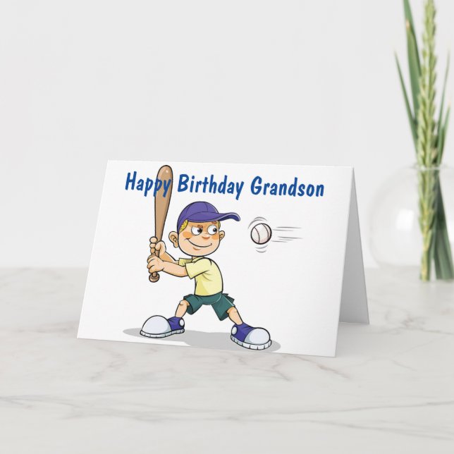TARJETA **GRANDSON** BATTER ARRIBA/TENER UN CUMPLEAÑOS FEL (Anverso)