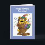 Tarjeta Grandson Birthday Bear<br><div class="desc">¡Este lindo oso de peluche está aquí para desear a su nieto un feliz cumpleaños!</div>