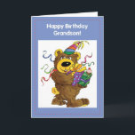 Tarjeta Grandson Birthday Bear<br><div class="desc">¡Este lindo oso de peluche está aquí para desear a su nieto un feliz cumpleaños!</div>