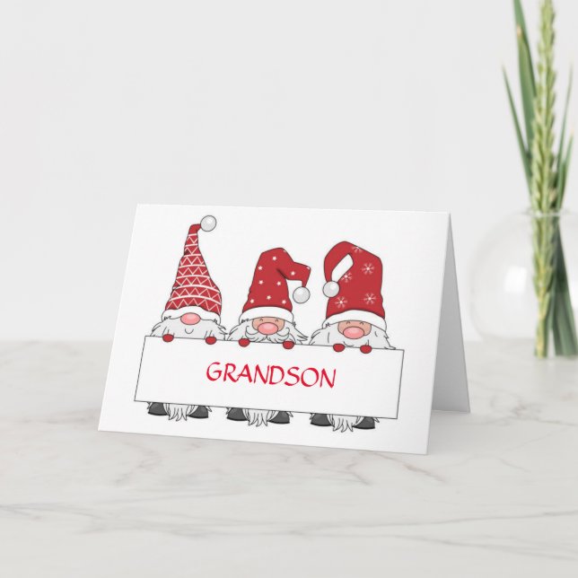 TARJETA **GRANDSON** DE GNOMES PARA NAVIDADES (Anverso)