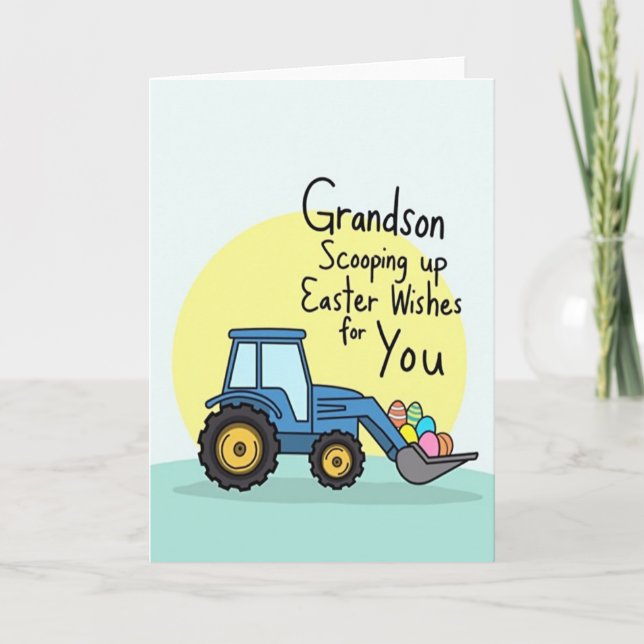 Tarjeta Grandson Easter Wishes Scoop Card (Anverso)