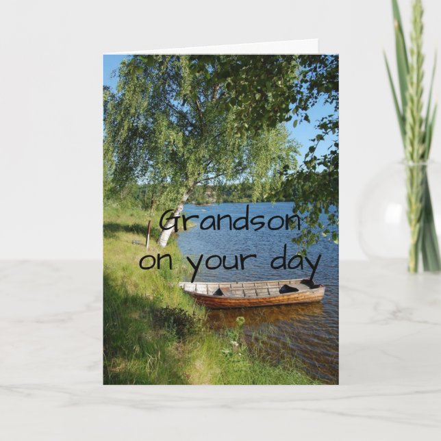 TARJETA GRANDSON ESTÁ DESEADO "UN DÍA EN EL LAGO (Anverso)