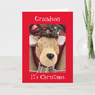 TARJETA **GRANDSON** FEROSAS NAVIDAD DE REINDEER
