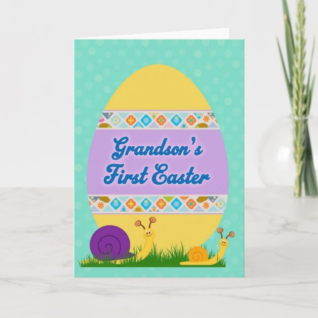 Tarjeta Grandsons First Easter Greeting Card (Anverso)