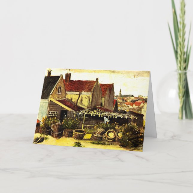 Tarjeta Granero para secar pescado de Vincent van Gogh (Anverso)