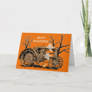TARJETA GRANJA ANTIGUA DE LA CALABAZA DEL FANTASMA DE