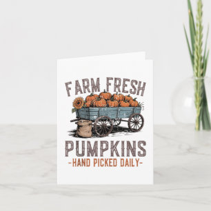 Tarjeta Granja Camisetas de calabaza fresca agricultores H