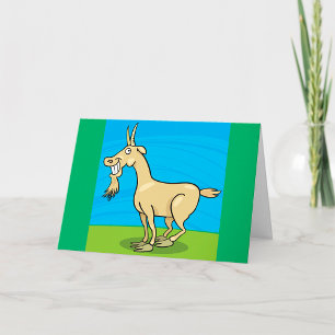 Tarjeta Granja de Animales de Dibujos Animados Cabra Sonri