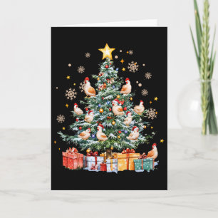 Tarjeta Granja de Animales de Navidad Pollo Divertido M