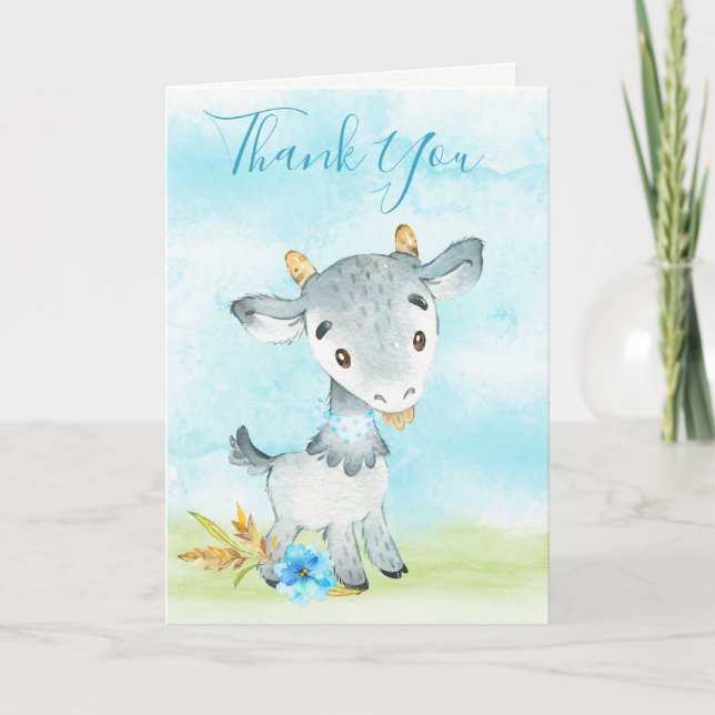 Tarjeta Granja de cabra acuarela (Anverso)