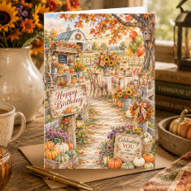 Granja de Calabazas de Otoño Cumpleaños Feliz en S