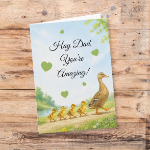 Tarjeta Granja de la Familia de Patos Papá Día del Padre I