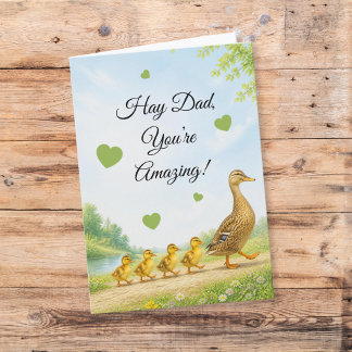 Tarjeta Granja de la Familia de Patos Papá Día del Padre I