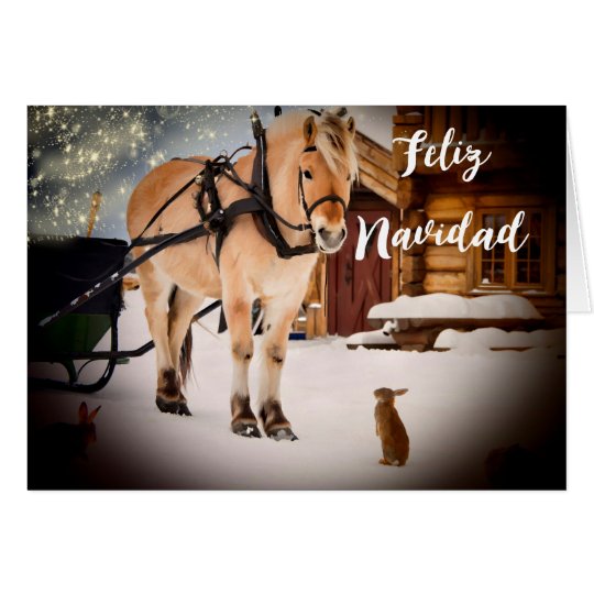Tarjeta Granja de la noche de navidad de Feliz Navidad con