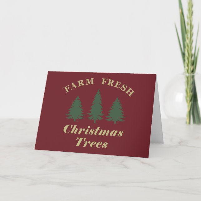 Tarjeta Granja de Navidades frescos pinos (Anverso)