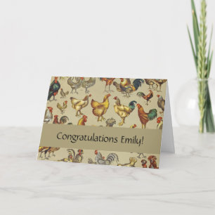 Tarjeta Granja de pollo de gallo