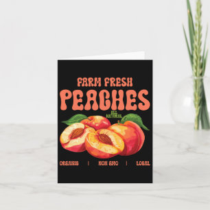 Tarjeta Granja de verano Melocotones frescos Orgánicos No