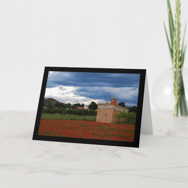 Tarjeta Granja en Campo de Amapolas (Anverso)