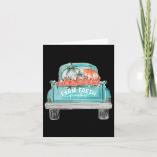 Tarjeta Granja Fresca Calabaza Cute Camión Feliz Otoño Oto