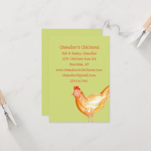 Tarjeta Granja Fresca Huevos Pollo comercial Hen