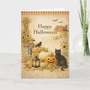 Tarjeta Granja Red Barn Halloween