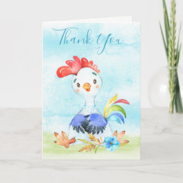 Tarjeta Granja Rooster Watercolor Boy