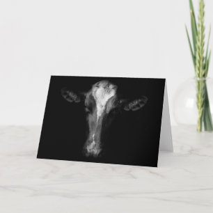 Tarjeta Granjas Captura de cabeza de vaca de B&W