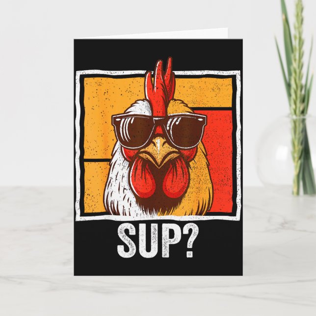 Tarjeta Granjas de Animales Gallos Sungles Divertido para  (Anverso)