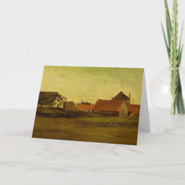 Tarjeta Granjas de La Haya en Loosduinen, por Vincent van  (Anverso)