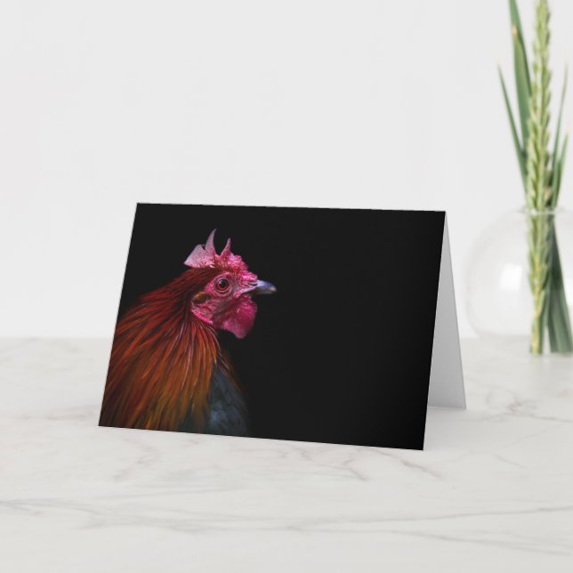 Tarjeta Granjas | Disparo de cabeza de gallo (Anverso)