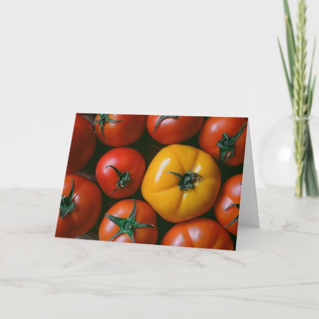 Tarjeta Granjas | Tomates rojos y amarillos brillantes (Anverso)