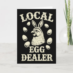 Tarjeta Granjero de granja avícola de huevos local día de