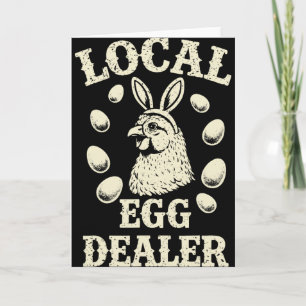 Tarjeta Granjero de granja avícola de huevos locales día d