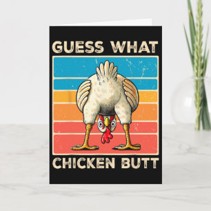 Tarjeta Granjero de pollo divertido cría adivina qué culo