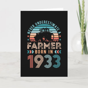 Tarjeta Granjero nacido en 1933 90th Birthday Farming Gift
