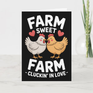 Tarjeta Granjita de pollos Funny Valentine Sweet Farm Cluc