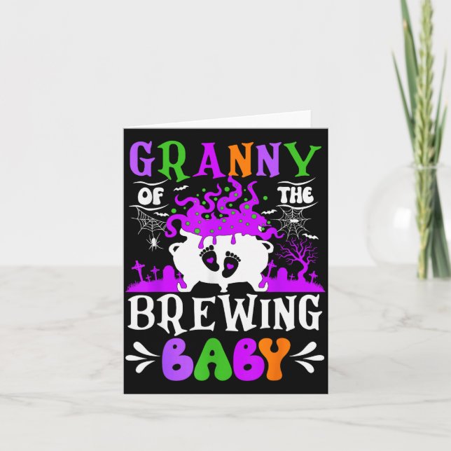 Tarjeta Granny Of The Brewing Baby Grandma To Be Halloween (Anverso)