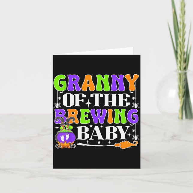 Tarjeta Granny Of The Brewing Baby Halloween Witch Baby Sh (Anverso)