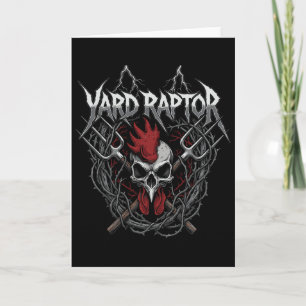 Tarjeta Grano de aves de corral patio Raptor cráneo granja