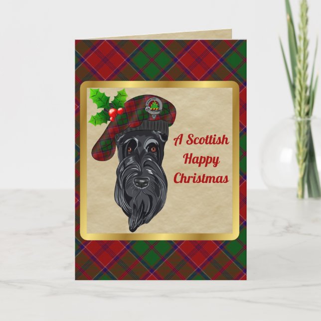 Tarjeta Grant Badge & Tartan Personalized Xmas (Anverso)