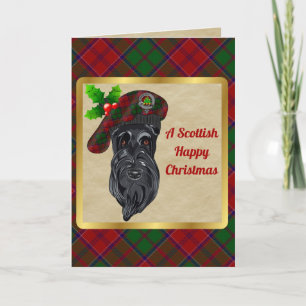 Tarjeta Grant Badge & Tartan Personalized Xmas