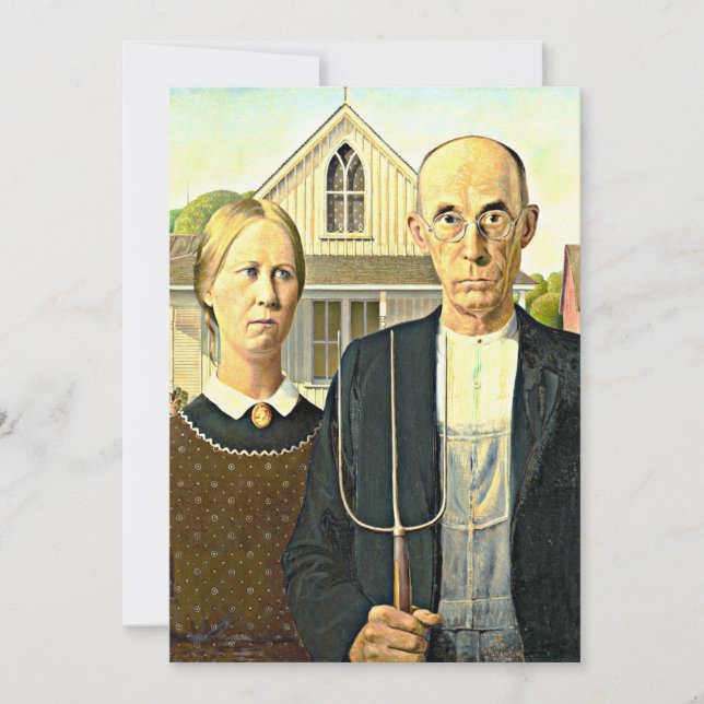 Tarjeta Grant Wood - American Gothic,