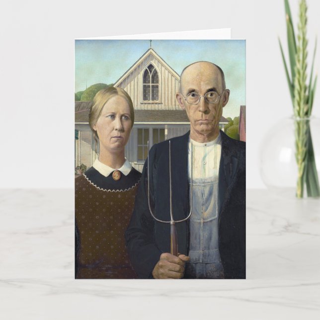 Tarjeta Grant Wood "góticos americanos" (Anverso)