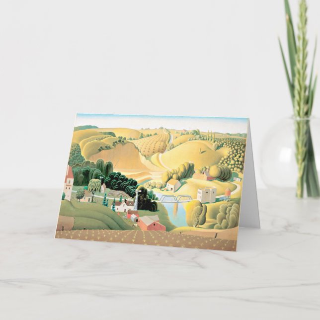 Tarjeta Grant Wood - Stone City, Iowa (Anverso)