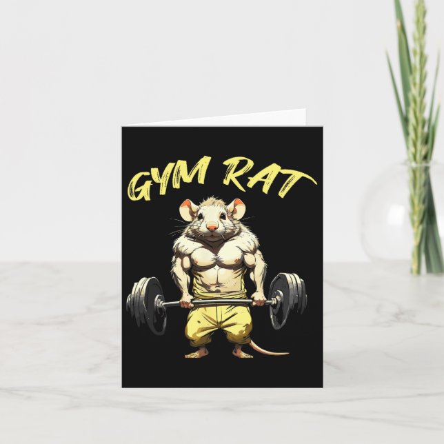 Tarjeta Grapado diario Gym Rat Fitness Bodybuilding Art (Anverso)