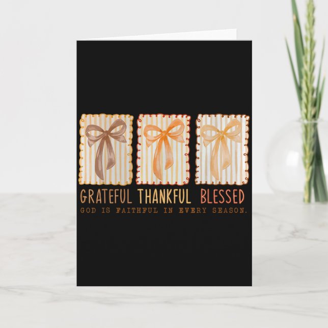 Tarjeta Grateful Thankful Blessed Religious Christian  (Anverso)