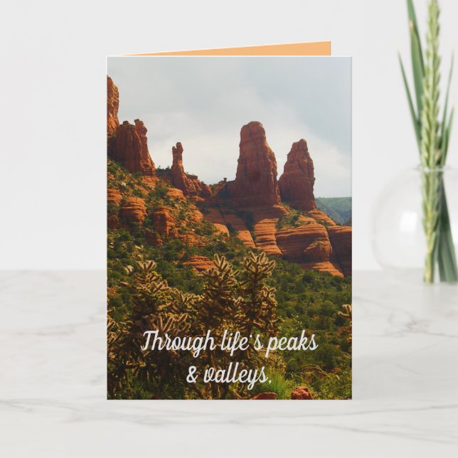 Tarjeta Gratitud de amistad, hermoso desierto de Sedona (Anverso)