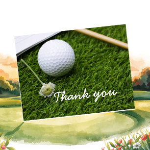 Tarjeta Gratitud De La Carretera De Golf: Un Tema De Golf 