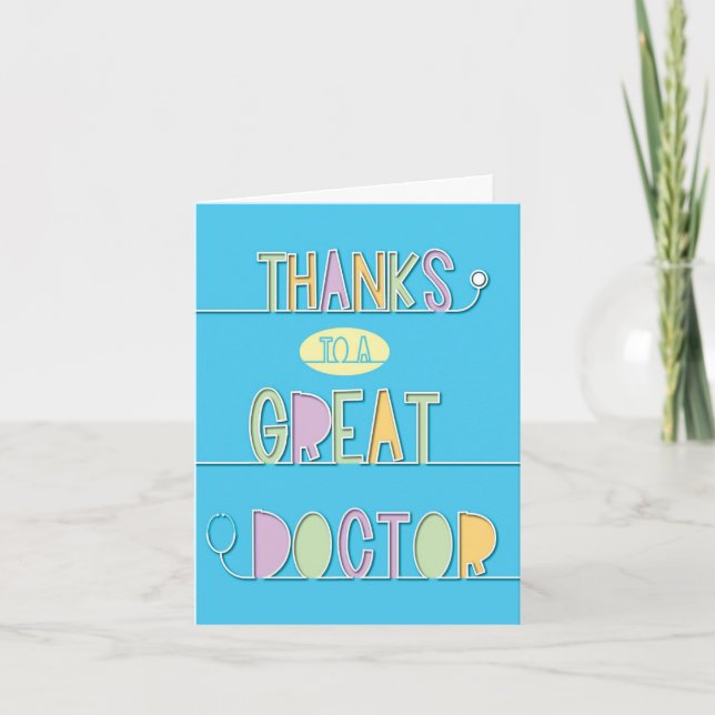 Tarjeta Gratitud médica Gracias (Anverso)