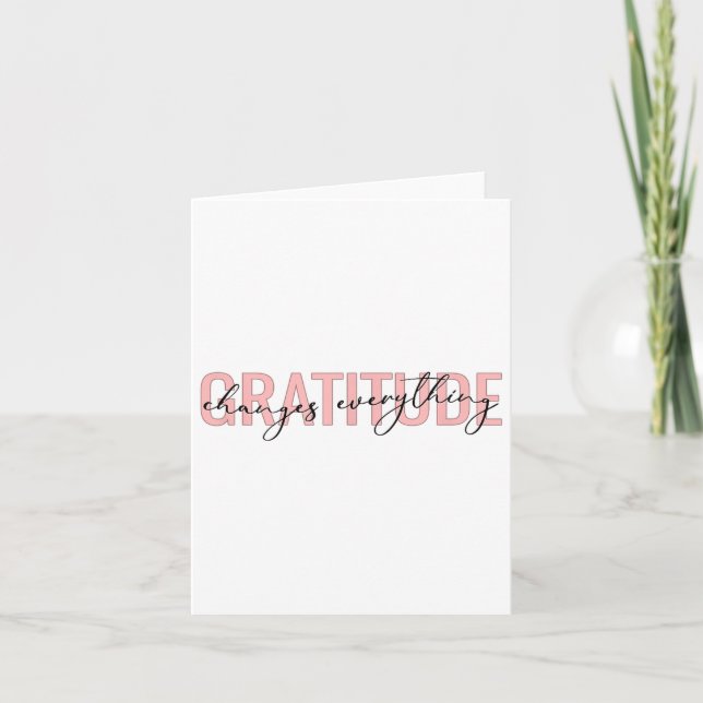 Tarjeta Gratitude Changes Everything Motivational Sitive M (Anverso)
